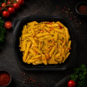Köri Soslu Tavuklu Mantarlı Penne